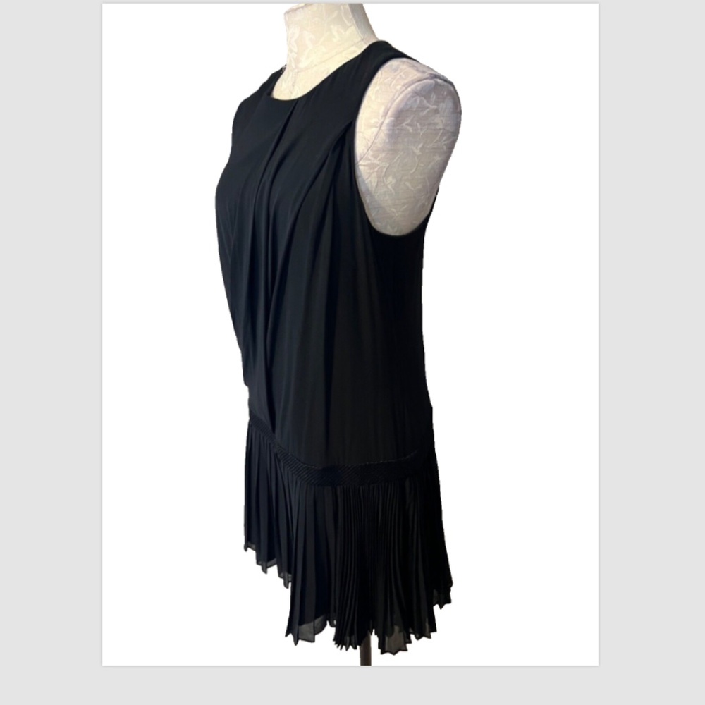 Rag & Bone Dress 6 Black Stretch Silk Rich Drape Pleat Trim - Picture 14 of 15